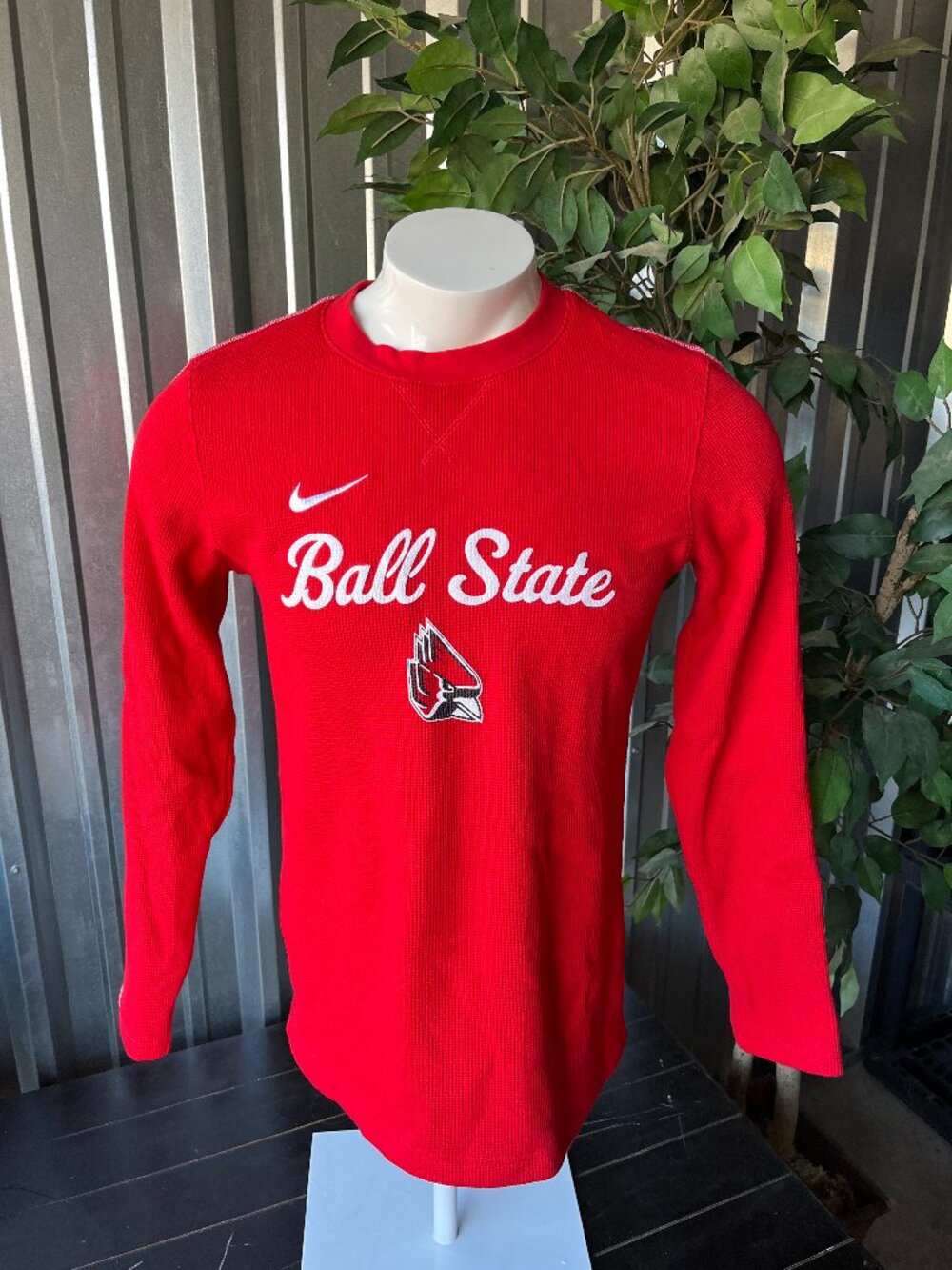 Ball State/Nike Waffle Knit Insulated Shirt -Women's Size Small -Polyester Blend